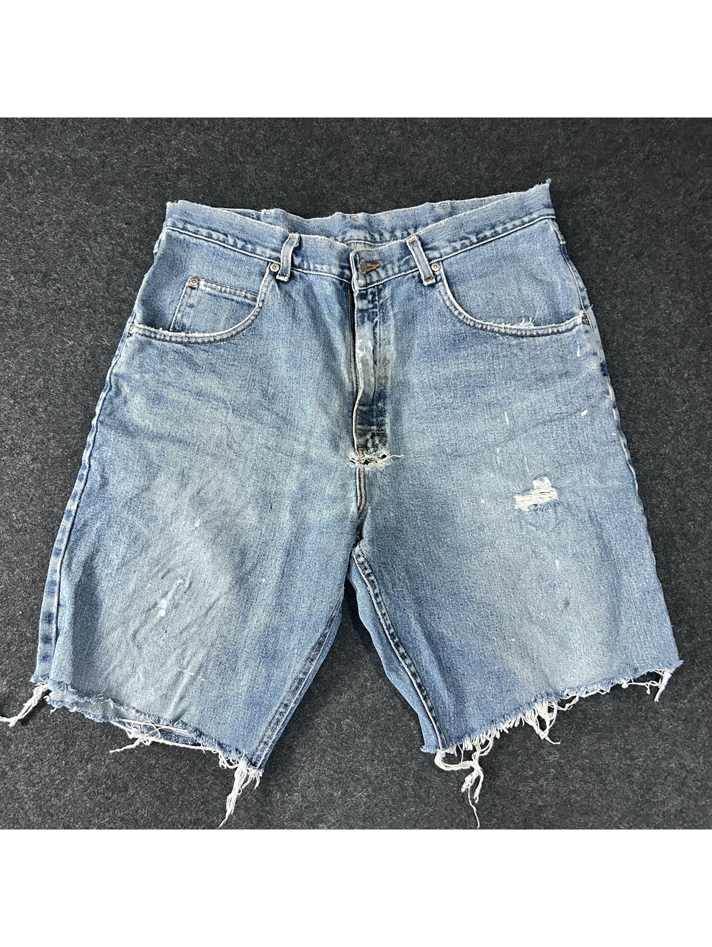 Vintage Wrangler Silver Edition Cutoff Denim Jean Shorts Light Wash Size 34